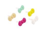 5 Pcs Colorful Plastic Bowknot 3.5mm Ear Cap Dust Plug for MP3 MP4 Smartphone