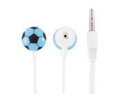 MP4 MP3 Blue Football Pattern 3.5mm Plug In ear Headphone Earphone 4ft Cable