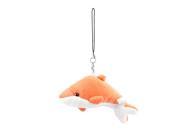 Orange White Plush Dolphin Pendant Mobile Phone Strap String Hanging Decoration