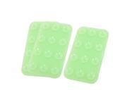 Green Rectangle Silicone Sucker Mat Cell Phone Holder 3 Pcs