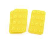 3 Pcs Mobile Phone Silicone Sucker Magic Stand Holder Yellow for Tablet PC