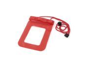 Smart Phone Dual Press Stud Button Water Resistant Protective Pouch Red Clear