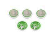 5 Pcs Green White Plastic L Type Replacement In ear Earphone Cover