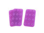 3PCS Silicone Rectangle Double Side Suction Cup Purple