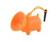 Orange Soft Plastic Pig Design Suction Stand w Dust Plug for MP4 Mobile Phone
