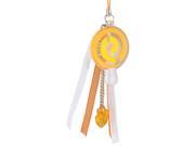 Clear Orange Faux Crystal Lollipop Pendant Cell Phone Key Strap
