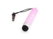 Pink Alloy Mobile Phone 3.5mm Anti Dust Plug w Stylus Touch Screen Pen