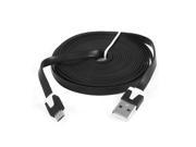Unique Bargains Black 6mm Wide 10Ft 3 Meter USB A to Micro B 5 Pin M M Extension Cable Cord