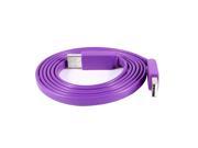 Unique Bargains Purple 5Ft Noodle Design USB Data Cord USB 2.0 A Male to Male Cable