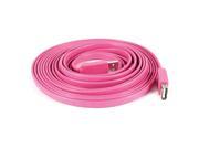 Unique Bargains Pink 16.4Ft Noodle Design USB Data Cord USB 2.0 A Male to Female Cable