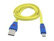 Unique Bargains Heart Print LED Light USB 2.0 Type A Male to Micro USB Male Cable Yellow 1M