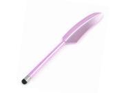 Black Rubber Top Pink Plastic Feather Design Phone Screen Stylus Touch Pen