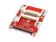 2.5 IDE 44 Pin HDD to 2 CF Card Adapter Red for PC Computer