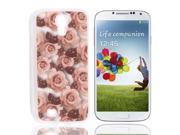 Peach Puff Rose Print Rubber Coated Hard Back Case Cover for Samgsung S4 I9500