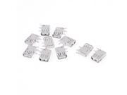 10 Pcs Side Design USB 2.0 A Female Right Angle Mount PCB Port Jack Connector
