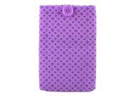Button Closure Protective Vertical Pouch Bag Purple for Cell Phone Mp3 MP4