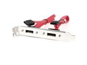 PCI Backplate Bracket Dual Port ESATA to 2 Internal SATA Adapter Cable Red