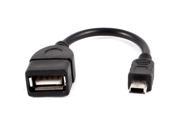 Black USB 2.0 Female Plug to Mini 5 Pin USB Male Adapter Data Cable 5