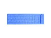 108 Keys Flexible Foldable Waterproof USB Silicone Keyboard Blue for PC Laptop