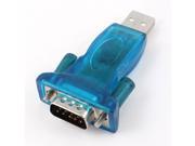 USB 2.0 to RS232 9 Pin Serial DB9 Cable Convertor Blue