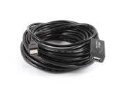15M 49Ft Hi Speed USB 2.0 Male to Female Active Repeater Extension Cable Black