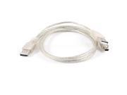 Dual USB 2.0 A Male to Mini B 5Pin Male Y Splitter Cable Cord Clear 80cm 2.6Ft