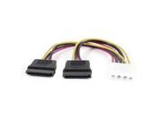 SATA Hard Drive IDE 4Pin to Dual 15Pin Female Y Splitter Power Cable