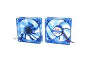 2pcs DC 12V 0.18A 80mm 4 Pin Connector Cooling Fan for Computer Case CPU Cooler