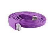USB 2.0 Type A Male to Female M F Extension Cable Flat Cord Purple 1.5M 4.9Ft