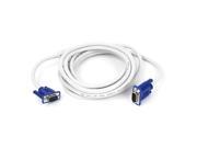 5M VGA HD15 Male to Male M M Connector LCD Monitor Cable Cord Off White