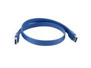 60cm 24 Data Transfer USB 3.0 A Male to Male Flat Extension Cable Cord Blue