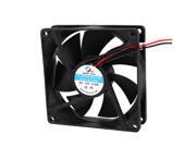 92mmx25mm Black Plastic 2 Pin Connector CPU Cooling Fan Cooler DC 12V 0.30A