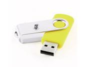 Rotating Yellow Aluminum Clip USB 2.0 Flash Drive Memory Disk Storage 4GB