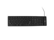 Black 109 Keys Roll up Silicone USB 2.0 Flexible Keyboard for PC Laptop