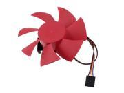 DC 12V 4 Pin Connector PC Computer Round Cooling Fan 7 Blade Red Black