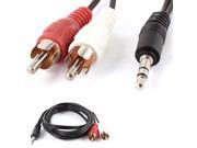 3.5mm Auxiliary Aux Plug Socket to 2 RCA Jack Audio Cable Adapter 1.5 Meters