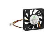 DC12V 0.15A 60mm 2 Wires Lead Cooling Fan Black for PC Computer Cases CPU Cooler