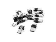 15pcs Micro USB B Type 5 Pins Male Jack Socket Solder Silver Tone