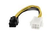 2 Pcs Yellow Black ATX 6pin Male to 6pin Female Adapter Power Cable Lead 8 inch
