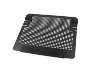 Black Aluminum Hollow Out USB Cooler Cooling Pad w 2 Silent Fan for Notebook PC