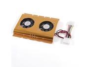 Gold Tone Alloy Shell 4 Pin Connector 3.5 Hard Disk Drive Cooler Cooling Fan