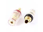 2pcs Gold Plated Amplifier Speaker Terminal Binding Post 4mm Banana Plug Adapter