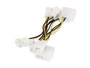 2 Pcs D Type 4pin IDE to 4x 2pin Male Power Adapter PC Fan Power Cable