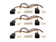 3 Pcs 4x 2 Pins to 4 Pins Male IDE PC Fan Power Cable Adapter Connector