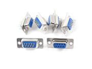 6 Pcs DB9 Dual Row 9 pin Solder Panel Mount Female Connector VGA Cable Adapter