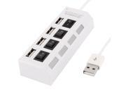 4 Port USB 2.0 Hub High Speed I O Sharing Switch White for PC Computer