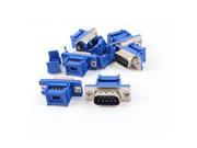 6 Pcs DB9 9Pin Dual Line DIY Male Plug Connector Adapter for Computer
