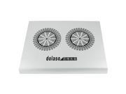 Silver Tone Aluminum USB LED 2 Fan Cooling Tray Pad Stand for 10 15 Notebook