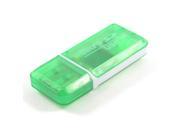 Clear Green Plastic Shell USB 2.0 T Flash Micro SD Memory Card Reader