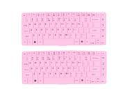 Unique Bargains 2pcs Pink Silicone Dustproof Protective Film Keypad Keyboard Skin for ACER 14